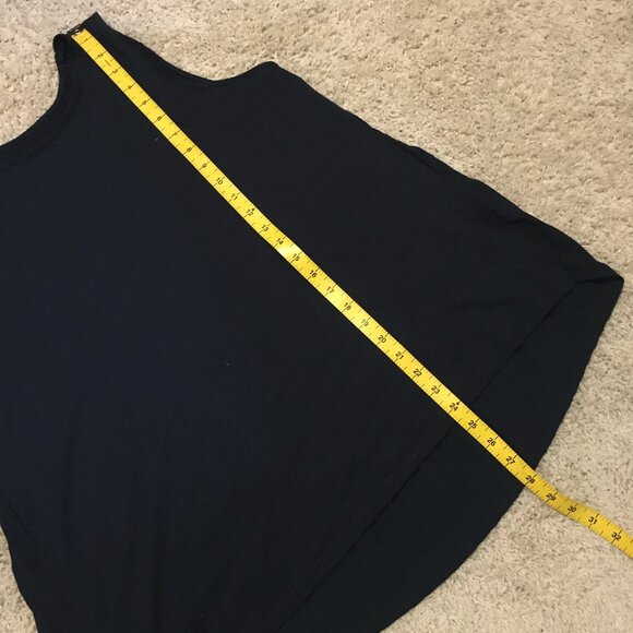 Dark Navy Blue Accordion Pleated Back Rayon Tank Top - Picture 13 of 13